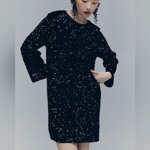 H&M SEQUINED A-LINE DRESS - Women's Size M